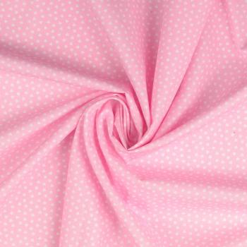 Baumwoll Druck kleine Herzen Weiß auf Babyrosa